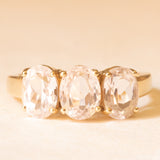 Trilogy vintage in oro giallo 9K con quarzi rosa (3.60ctw ca.), anno 2011