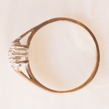 Anello in oro giallo 9K con decorazione a cuore in oro bianco 9K con diamanti (0.14ctw ca.), anno 1986