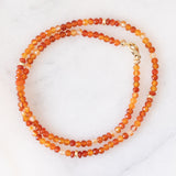 Collana vintage in oro giallo 9K e con corniola