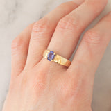 Solitario vintage in oro giallo 9K con tanzanite (0.70ct ca.)