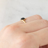 Anello vintage in oro giallo 9K con onice di taglio a cuore, anno 1989