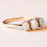 Anello trilogy antico in oro giallo 9K con opali (0.90ctw ca.), anni ‘10