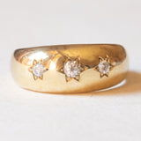 Trilogy gypsy vintage in oro giallo 8K con diamanti di taglio brillante (0.14ctw ca.), anni ‘70