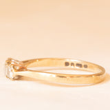 Trilogy vintage in oro giallo 9K con diamanti di taglio brillante (0.18ctw ca.)