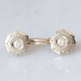 Orecchini Art Déco in oro bianco 18K con diamanti di taglio brillante (0.30ctw ca.), anni ‘30/‘40