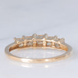 Veretta vintage in oro giallo 14K con diamanti fancy brown di taglio princess (1ctw ca.), anni ‘90