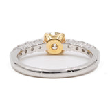 Anello vintage in platino 900 e oro giallo 18k con diamante centrale fancy di 0,508ct e diamanti laterali (0,45ctw)