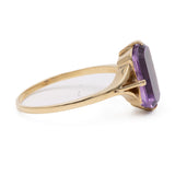 Anello vintage in oro giallo 18k con ametista, anni '60