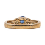 Trilogy vintage in oro giallo 9K con topazio blu e diamanti