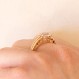 Solitario vintage in oro giallo 14K con morganite (1ct ca.), anni ‘80