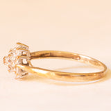 Anello vintage in oro giallo 9K con diamanti (0.10ctw ca.), anni ‘60/‘70