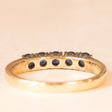 Veretta vintage in oro giallo e bianco 14K con zaffiri (0.50ctw ca.), anni ‘60/‘70