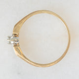 Trilogy vintage in oro giallo 9K con diamanti (centrale di taglio brillante e di 0.10ct ca.), anno 1995