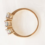 Anello vintage in oro giallo 9K con topazi mistici (1.80ctw ca.) e diamanti (0.03ctw ca.), anni ‘90/anni ‘2000