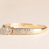 Anello vintage in oro giallo e bianco 9K con diamanti (0.18ctw ca.), anni ‘90