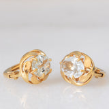 Orecchini vintage in oro giallo 14K con acquamarine (1.60ctw ca.), anni ‘70