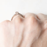 Anello vintage in oro bianco 9K con diamanti di taglio brillante (0.30ctw ca.), anni ‘70/‘80