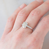 Anello vintage in platino con diamanti di taglio brillante e baguette (0.60ctw), anni ‘90
