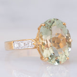 Anello da cocktail vintage in oro giallo 9K con ametista Rio Grande (4.60ct ca.) e zirconi bianchi