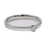 Anello vintage solitario in oro bianco 18k con diamante (0,07ct)