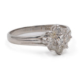 Anello vintage a fiocco di neve in platino e diamanti (0,32ctw)