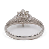 Anello vintage a fiocco di neve in platino e diamanti (0,32ctw)