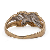 Anello vintage in oro giallo 9k con diamanti