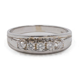 Anello vintage in oro bianco 14k con diamanti di taglio brillante(0,50ctw)