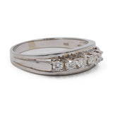 Anello vintage in oro bianco 14k con diamanti di taglio brillante(0,50ctw)