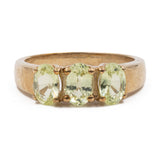Anello vintage trilogy in oro giallo 9k con crisoberilli (1,90ctw)