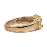 Anello vintage trilogy in oro giallo 9k con crisoberilli (1,90ctw)