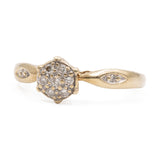 Anello vintage in oro giallo 9k con diamanti