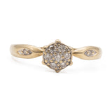 Anello vintage in oro giallo 9k con diamanti