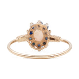 ANELLO A MARGHERITA IN ORO GIALLO 9K CON OPALE E ZAFFIRI