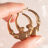 Orecchini Claddagh vintage in oro giallo 9K
