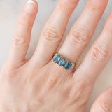 Trilogy vintage con kyaniti (2.75ctw ca.) e zirconi bianchi, anni ‘80