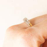 Veretta vintage in oro giallo e bianco 9K con acquamarine (0.40ctw ca.) e diamanti, anno 1992