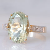Anello da cocktail vintage in oro giallo 9K con ametista Rio Grande (4.60ct ca.) e zirconi bianchi