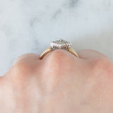 Anello geometrico vintage in oro giallo 14K con diamanti (0.25ctw ca.), anni ‘70/‘80