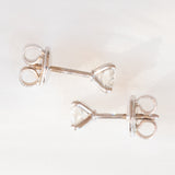 Orecchini punto luce in oro bianco 18K con diamanti di taglio vecchia Europa (0.81ctw ca.)