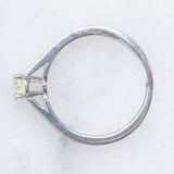 Anello vintage in platino con diamanti per un totale di 0.62ct (centrale di taglio ottagonale e di 0.33ct), anni ‘90