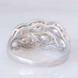 Anello “pianta con foglie” in platino con diamanti (1.50ctw), anni ‘90/anni ‘2000