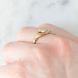 Anello Claddagh vintage in oro giallo 9K con diamanti
