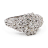 Anello vintage in oro bianco 14k con diamanti (1,20ctw)