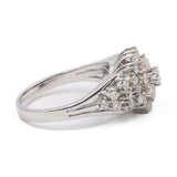 Anello vintage in oro bianco 14k con diamanti (1,20ctw)