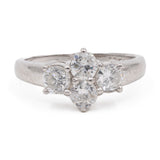 Anello vintage in platino 900 con 4 diamanti (1,05ctw)