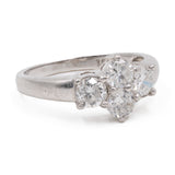 Anello vintage in platino 900 con 4 diamanti (1,05ctw)
