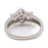 Anello vintage in platino 900 con 4 diamanti (1,05ctw)