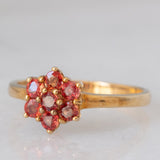Anello a fiore in oro giallo 9K con zaffiri rossi (0.55ctw)