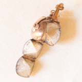 Ciondolo massonico vintage con lamina in oro giallo 9K su argento a forma di sfera e apribile con sei piramidi e disegni incisi